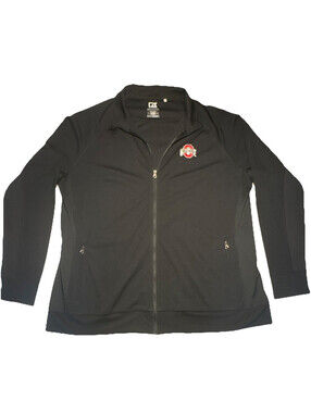 Cutter & Buck Ohio State Buckeyes Black Full Zip Jacket Size 2XL